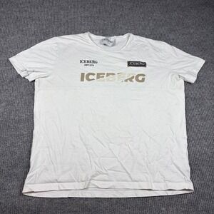Iceberg Shirt Mens 3XL Since White Crew Neck Logo Patch Graphic Tee